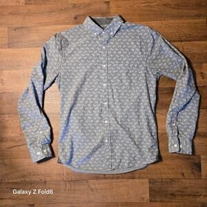 Grey Express slim fit button down shirt size small